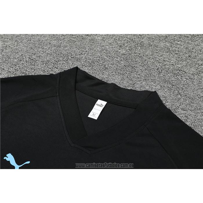 Chandal del Olympique Marsella Manga Corta 2022-2023 Negro - Pantalon Corto
